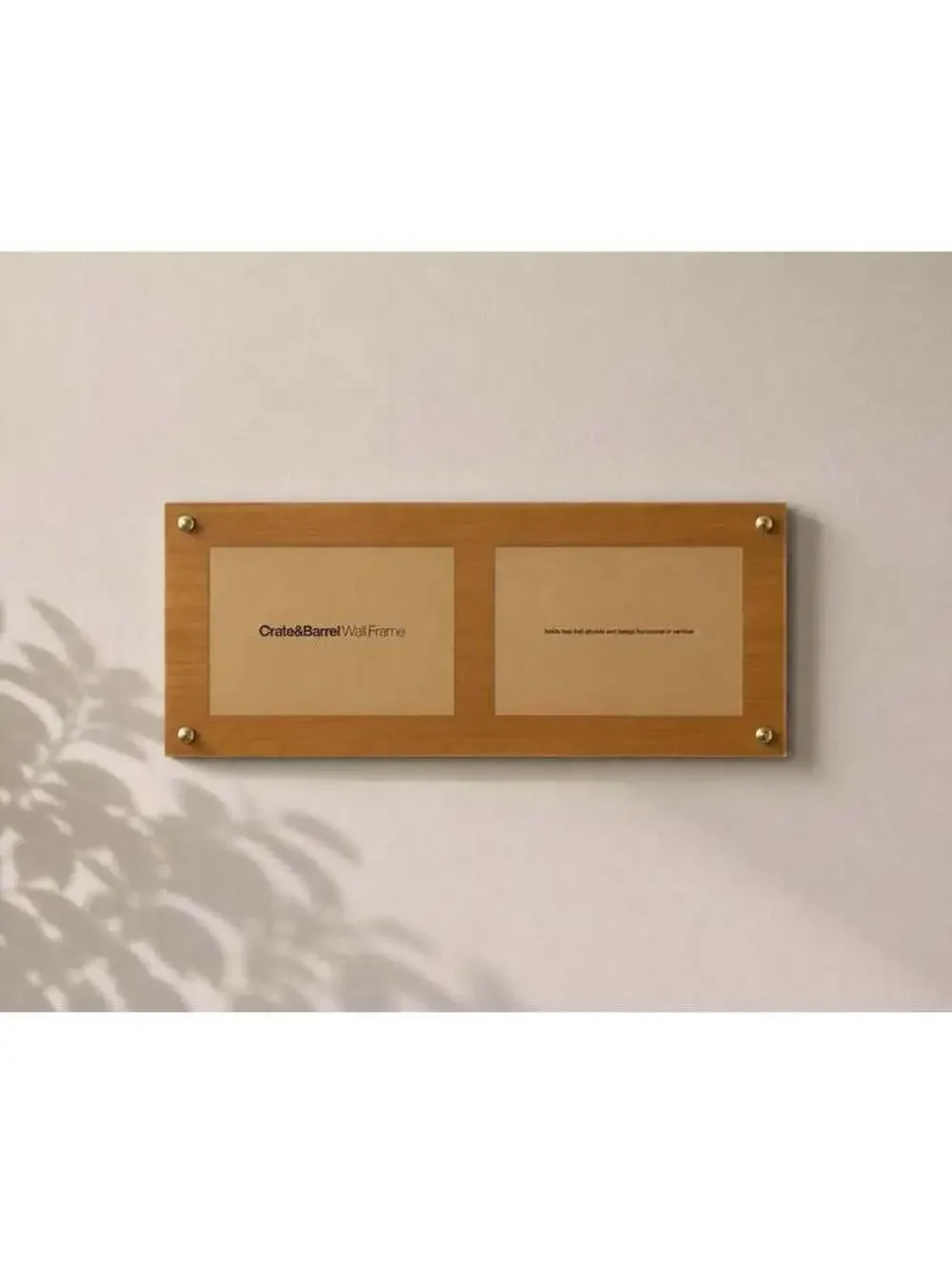 Crate & Barrel Double 4x6 Photo Wall Frame Wood Metal Modern Two Picture